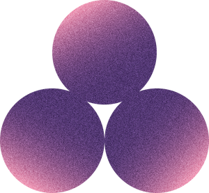 Grainy Gradient Buildable Brutalist Triple Circle Shape
