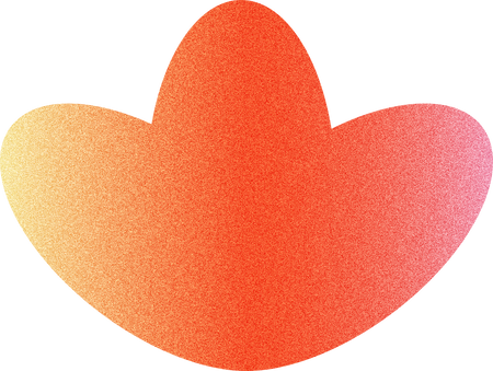 Grainy Gradient Buildable Brutalist Rounded 3-petal Flower Shape