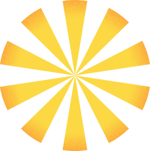 Grainy Gradient Buildable Brutalist Radial Ray Burst Shape